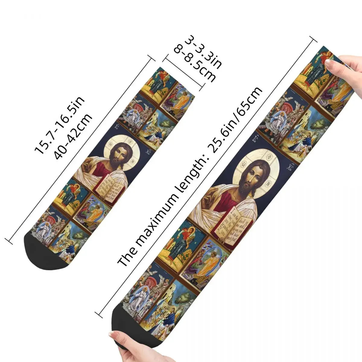New Men's Socks Casual Jesus Christ God Bless Sock Polyester Christian Sport Women's Socks Spring Summer Autumn Winter