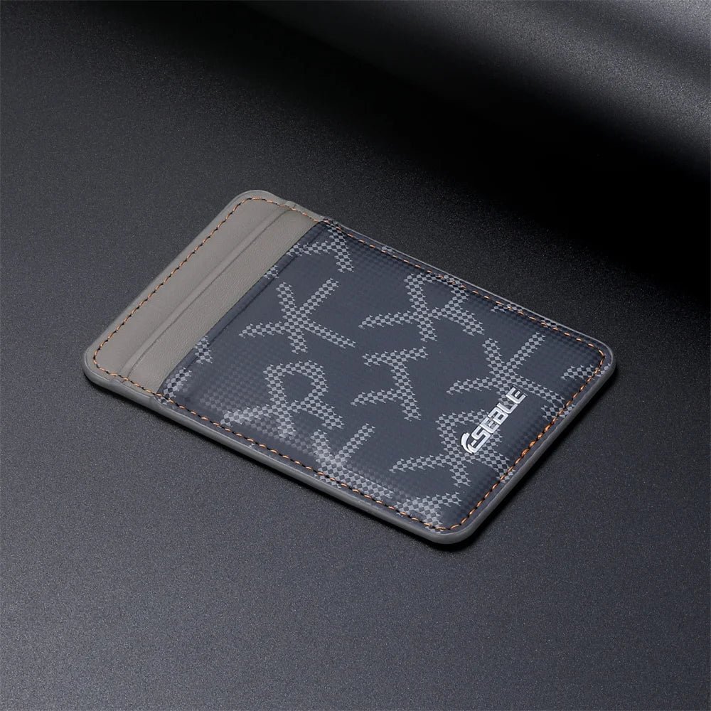For Magsafe Leather Wallet Letter Texture Cellphone Card Holder For IPhone 18 17 16 15 14 13 Pro Max Plus Magnetic Card Holder