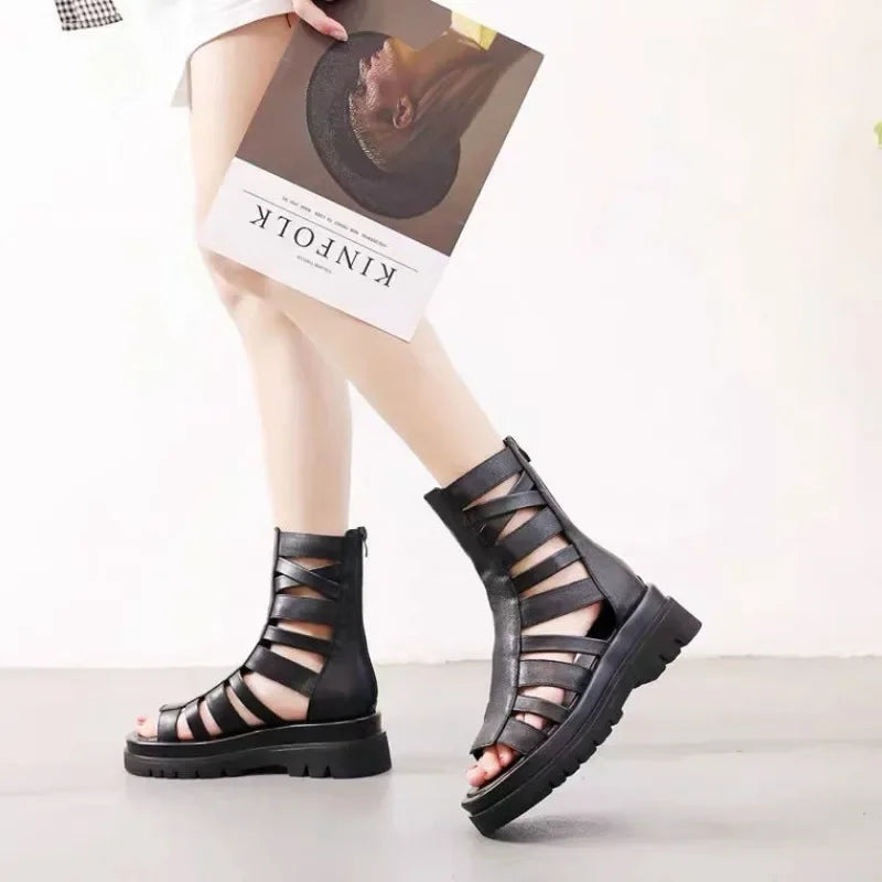 Ladies Shoes Daily Women's Sandals Zip With Medium Heels 2025 Trending Casual Asian Size Cheap Liquidation Luxury Designer Or