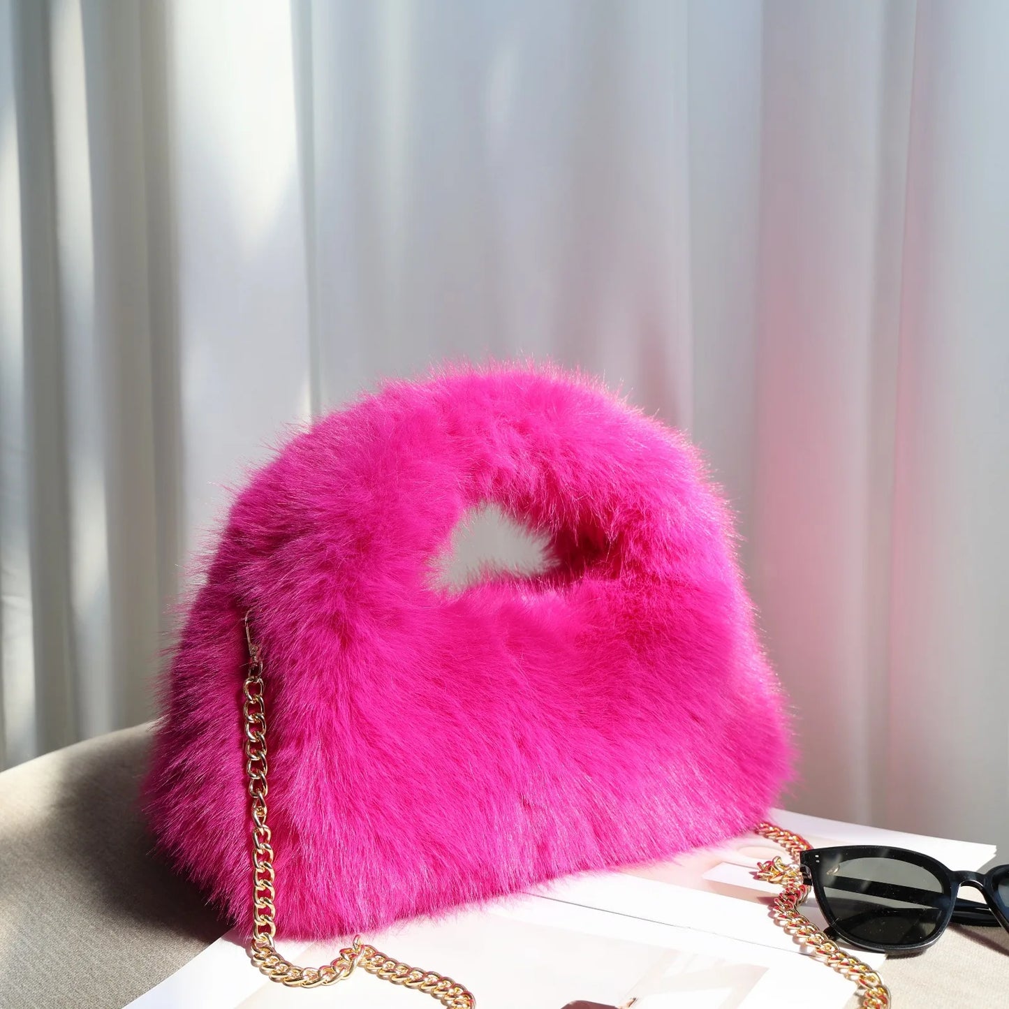 Winter Leopard Plush Handbags for Women Luxury Faux Fur Female Hobos Crossbody Bags Large Capacity Furry Clutch Shoulder Bag