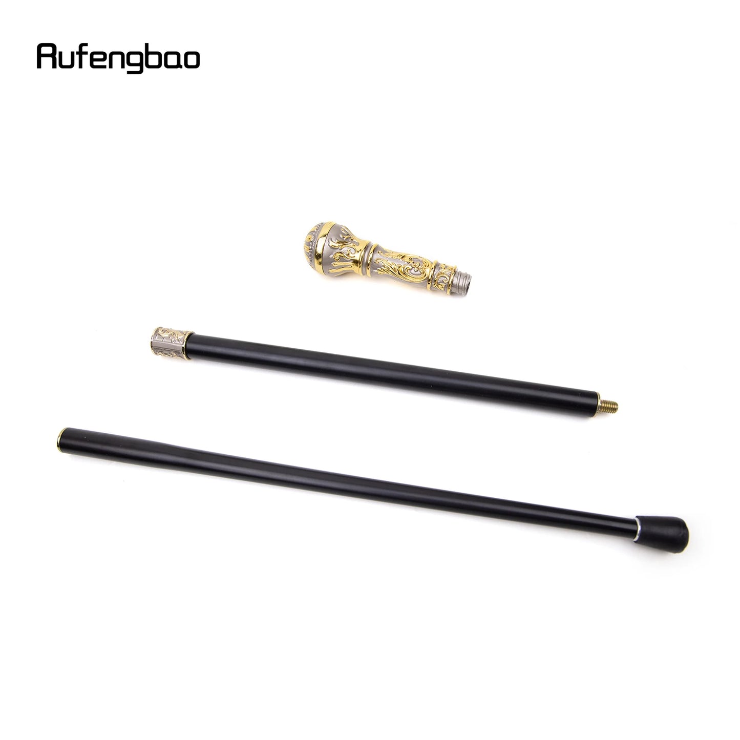 Golden Grey Luxury Round Handle Fashion Walking Stick for Party Decorative Walking Cane Elegant Crosier Knob Walking Stick 93cm