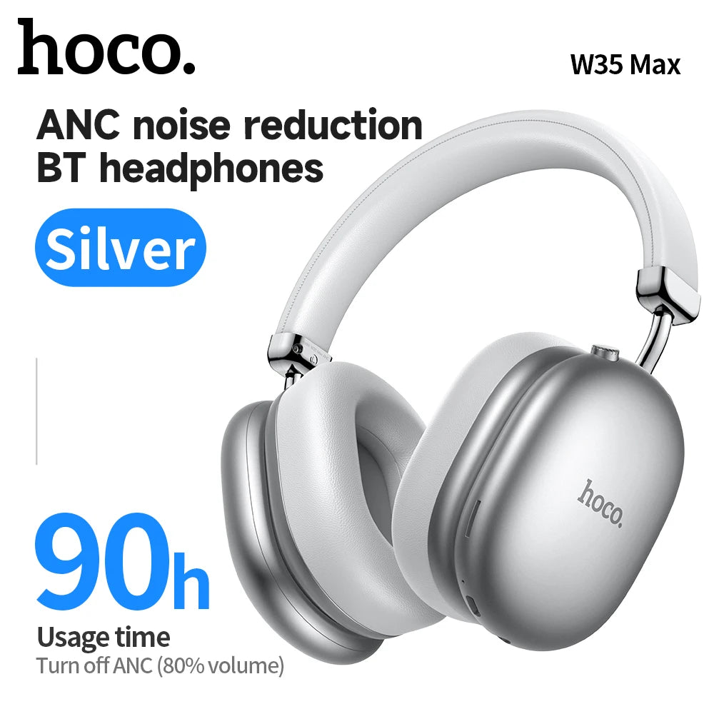 HOCO W35 Max ANC Noise Reduction Bluetooth Headphones Volume Control Over Ear Wireless Headsets 90H Use Time Earphones Universal