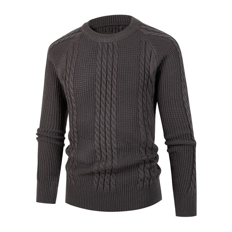 Herren Einfarbig Fried Dough Twist Strickwaren Pullover Mode