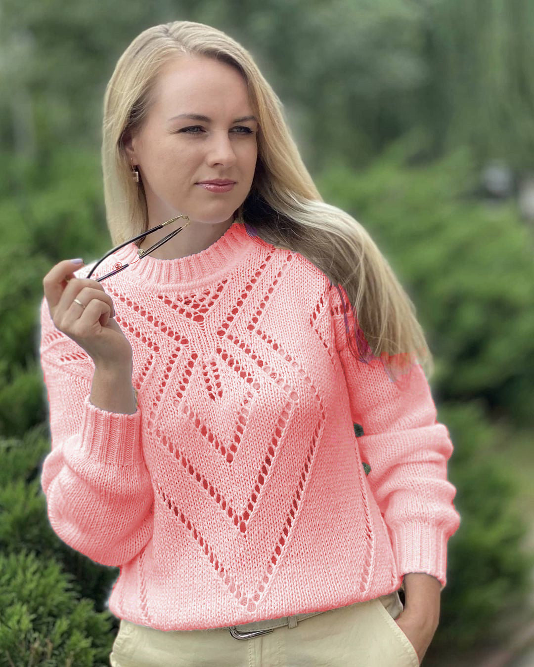 Europäischer und amerikanischer Freizeitpullover mit Rundhalsausschnitt und langen Ärmeln