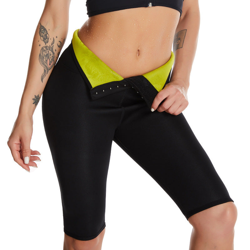 Neopren High-waisted Hose Nine Points Violent Trainingsanzug Dreireihig