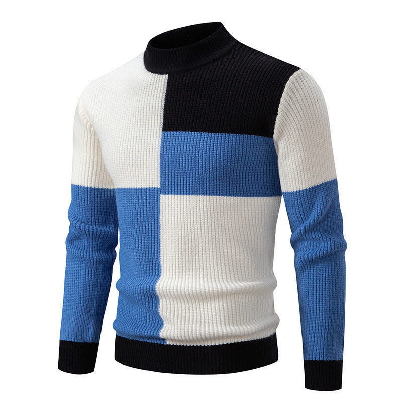 Herren Strickpullover Farbstiche Stehkragen