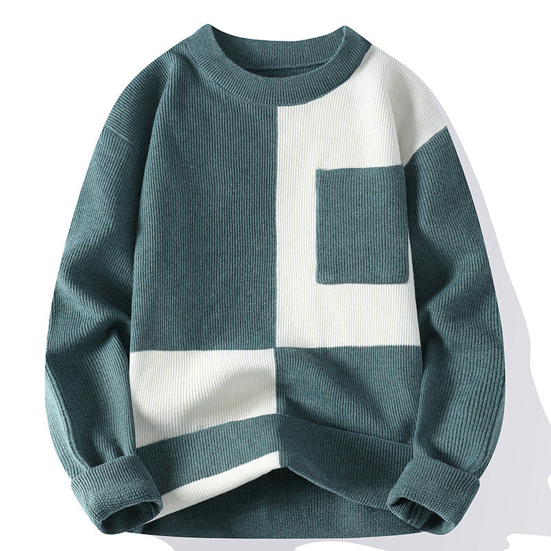 Trend Rundhals Mehrfarbige Pullover