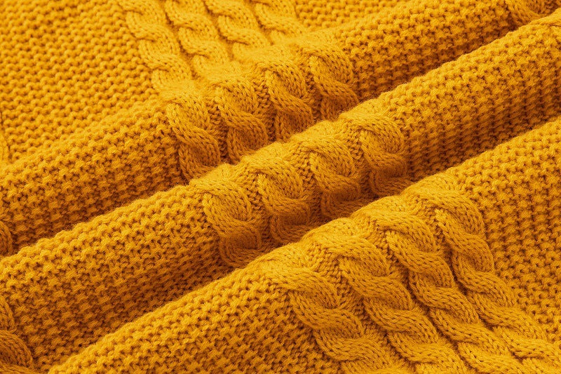 Herren Einfarbig Fried Dough Twist Strickwaren Pullover Mode