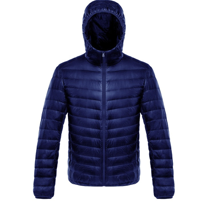 Autumn and winter new men's down jacket large size casual short paragraph collar thin men's down jacket
