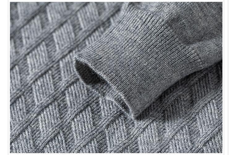 Herbst Winter Herren Half Zip Pullover Diamant Gitter Pullover