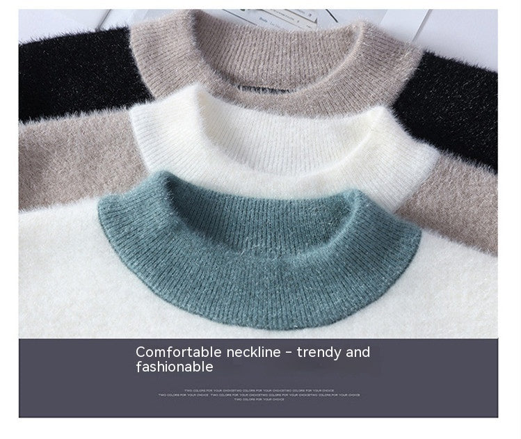 Men's Loose Thick Half Turtleneck Sweater
