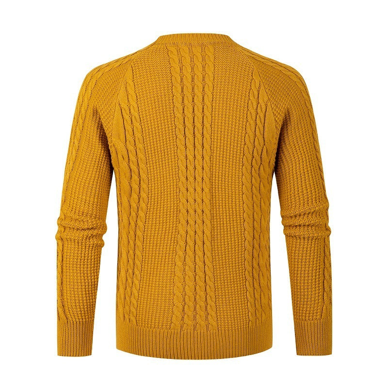 Herren Einfarbig Fried Dough Twist Strickwaren Pullover Mode