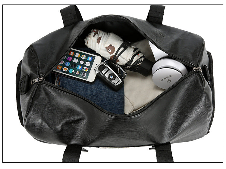 Sporttasche Leder Damen Fitness Schuhfach Herren Duffle Umhängetasche Wasserdicht Reise Training Große Sport Handtasche