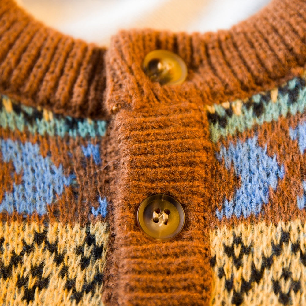 Retro Ethnic Style Sweater Men's Thick Button Sweater