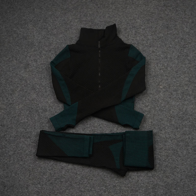 Dreiteiliger Stretch-Fitnessanzug für Sport und Yoga