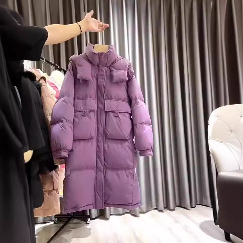 Down Cotton-padded Jacket Women's Mid-length Overknee Thickened Coat