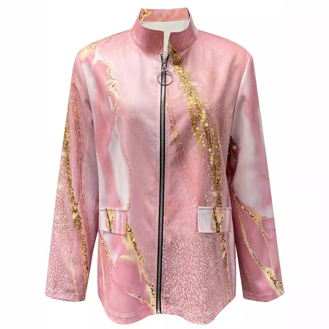 Modischer Blazer mit Marmor-Print