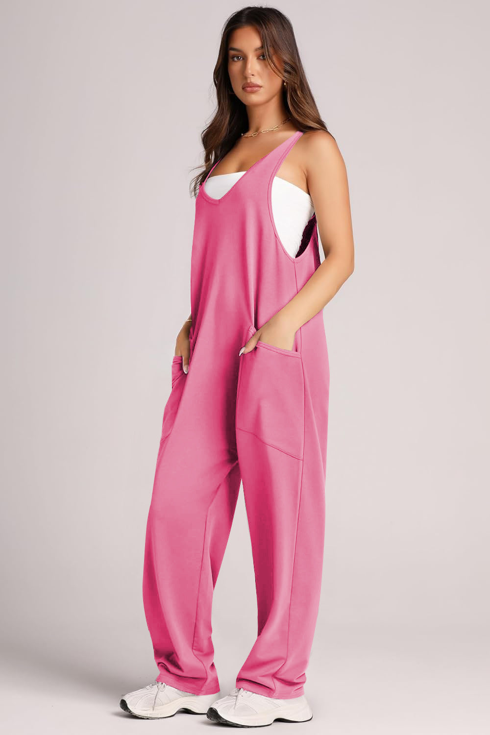 Lässiger Strick-Overall mit Weste und Tasche