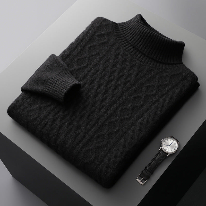 Heavy Industry Dicker Kaschmirpullover Herren Pullover mit hohem Revers