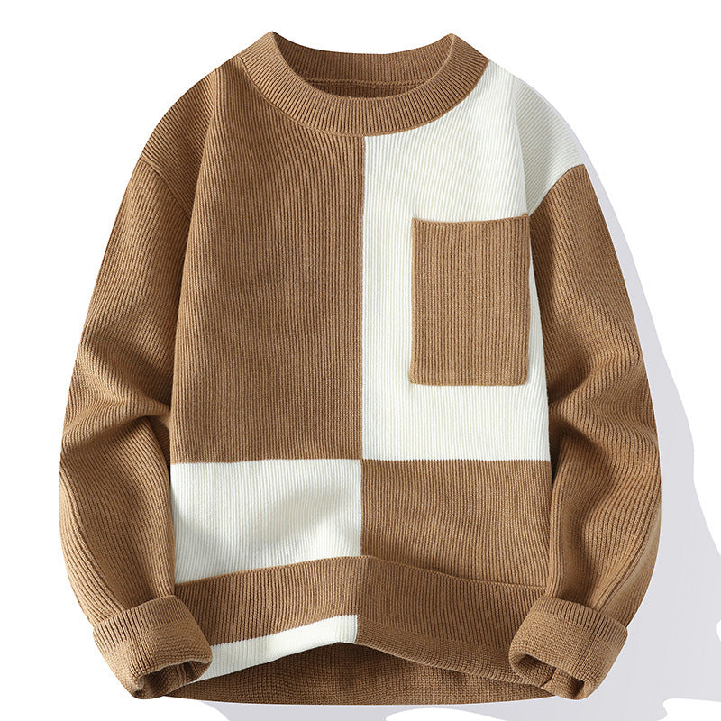 Trend Rundhals Mehrfarbige Pullover