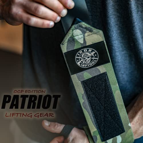 Handgelenkbandagen von Iron Infidel zum Gewichtheben – 61 cm lange, robuste Handgelenkstütze zum Trainieren, Fitnessstudio-Zubehör für Männer – Verwendung zum Gewichtheben, Crossfit, Fitness, Training, Bankdrücken, Powerlifting (OCP)