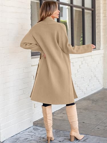 ANRABESS Damen Strickjacke Langer Pullover Übergroßer offener Strickmantel vorne 2024 Trendy Lady Herbst Coatigan Oberbekleidung 934shenxing-M Helles Kamel