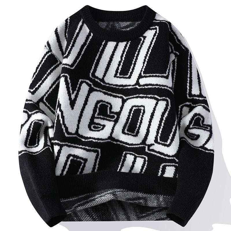 Verdickter, weicher, klebriger Strickpullover mit Rundhalsausschnitt und lockerer Passform