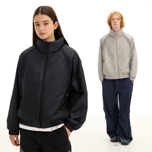 Lightweight Fleece Windproof Warm Stitching Loose Thick Cotton-padded Jacket