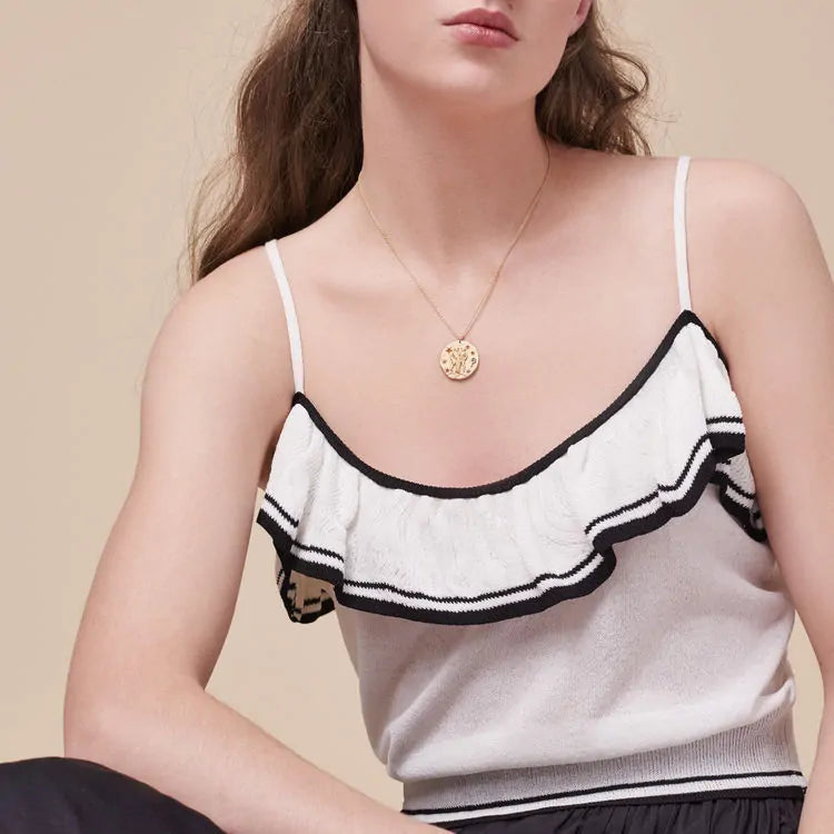 Halskette mit Sternzeichen-Anhänger aus Goldmünzenscheibe