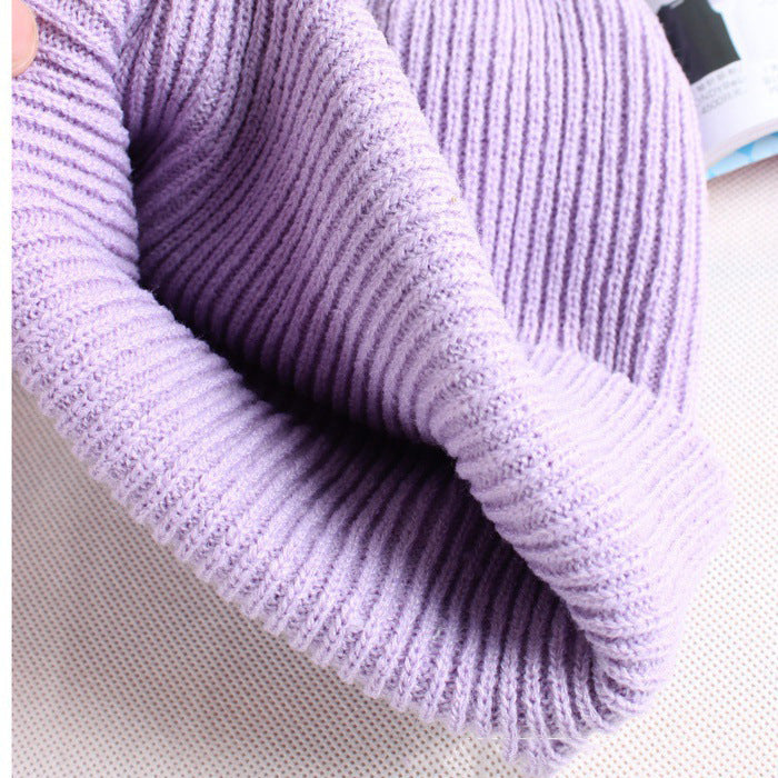Smiley lady in knitted hat