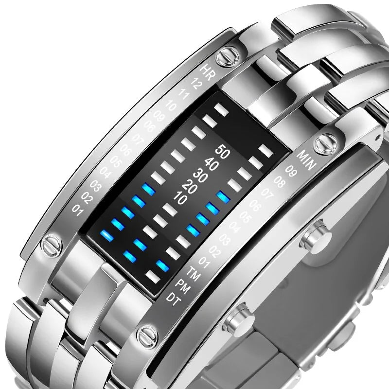 Futuristische Digitalarmbanduhr