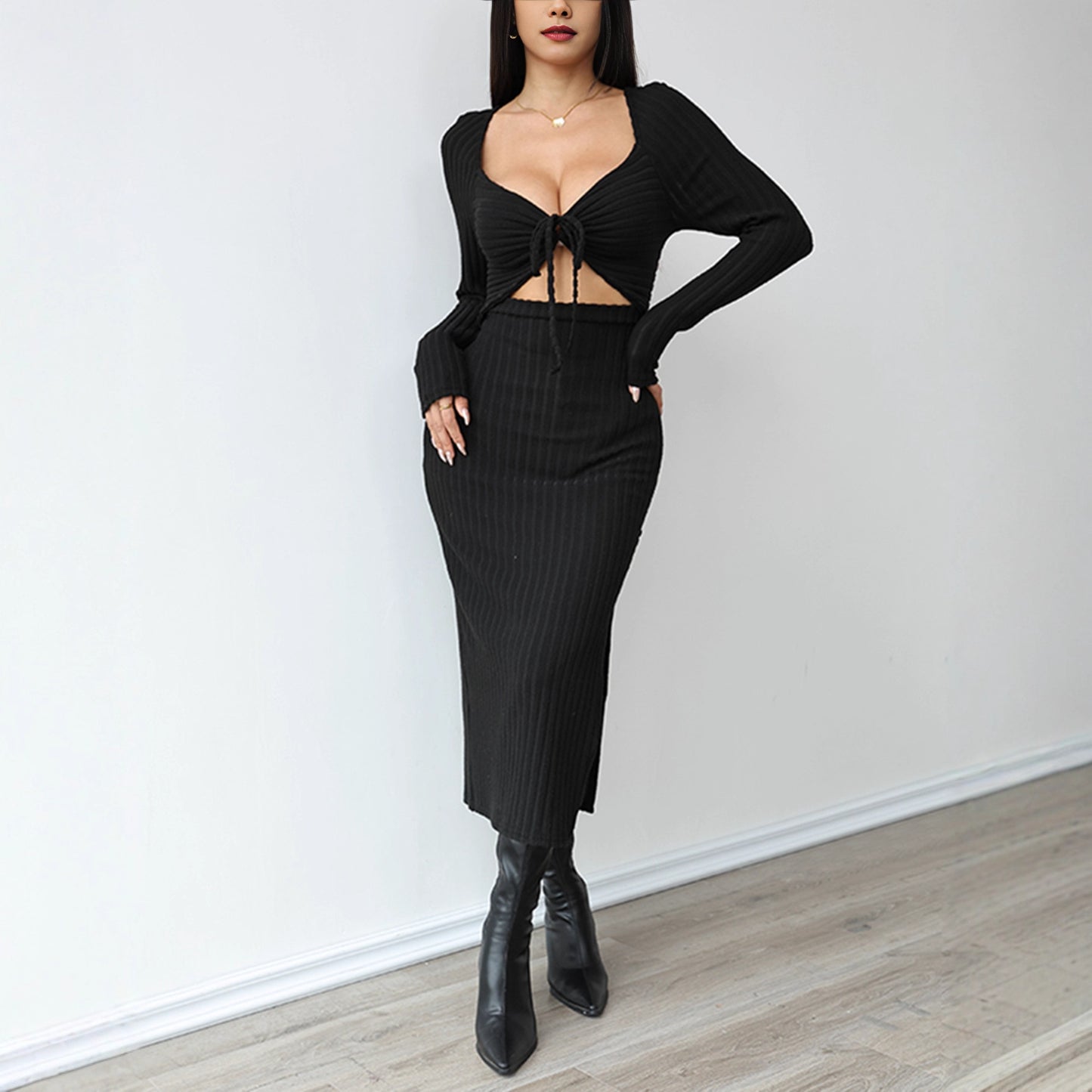 Slim-fit Slimming High-end Long Sleeve Dress