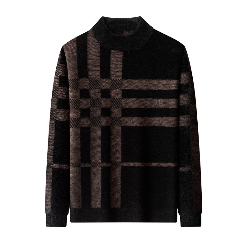 Lässiges, allpassendes, gestreiftes, dickes Strickoberteil für Männer