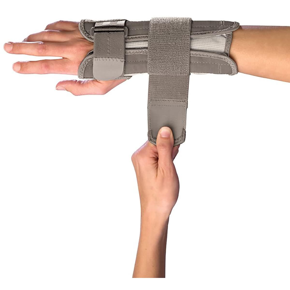 MUELLER Sports Medicine Wendbarer Handgelenkstabilisator mit Schiene, Unterstützung zur Schmerzlinderung am Handgelenk für Männer und Frauen, ideal bei Karpaltunnelsyndrom, Sehnenentzündung, Arthritis, Taupe, Small/Medium