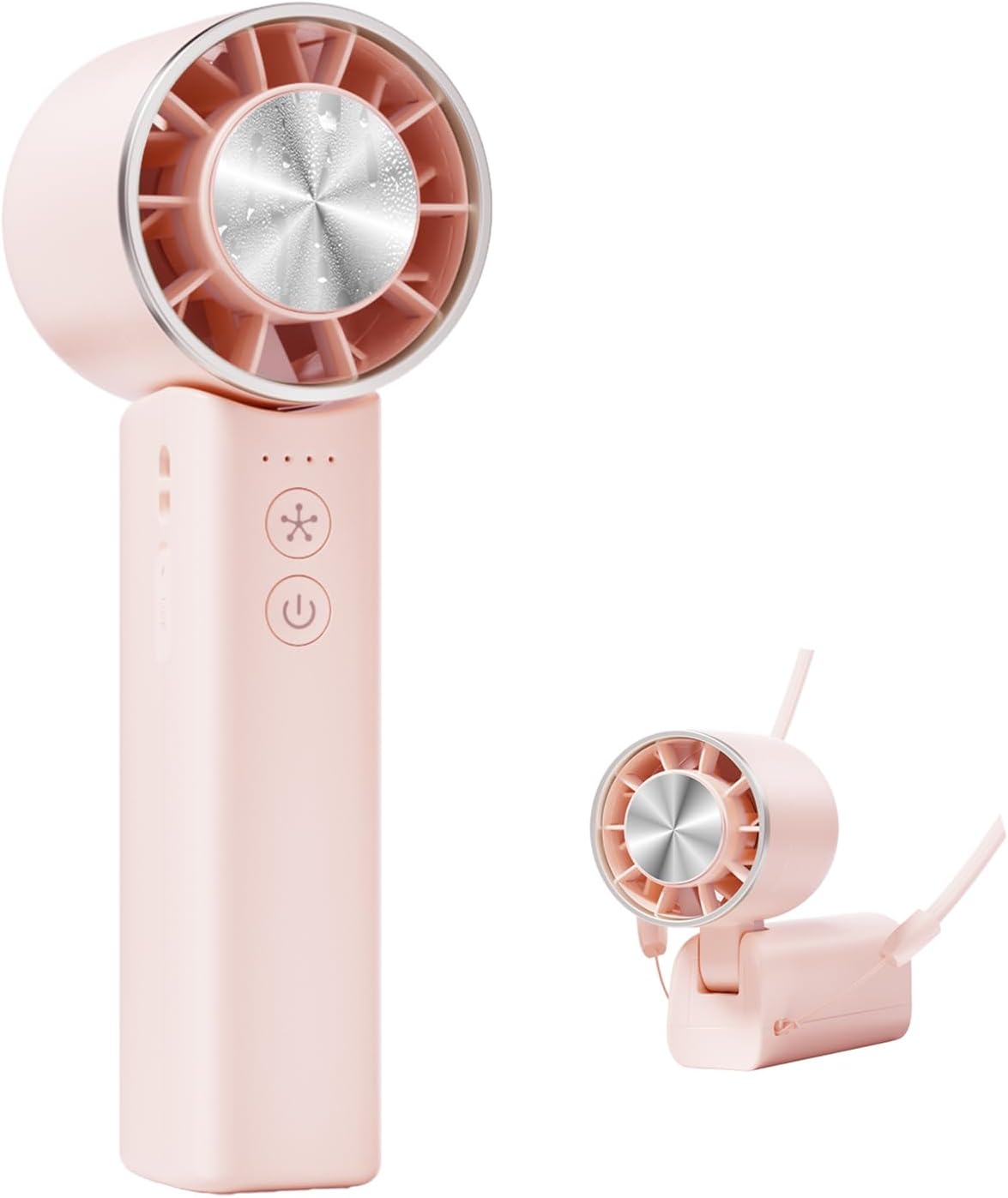 Handventilator, 4 Geschwindigkeiten, verstellbar, 4800 mAh, faltbar, leicht, am Hals getragenes Design, Strandurlaub, tragbarer Ventilator für Reisen, Kühlung für Camping, Outdoor und Indoor