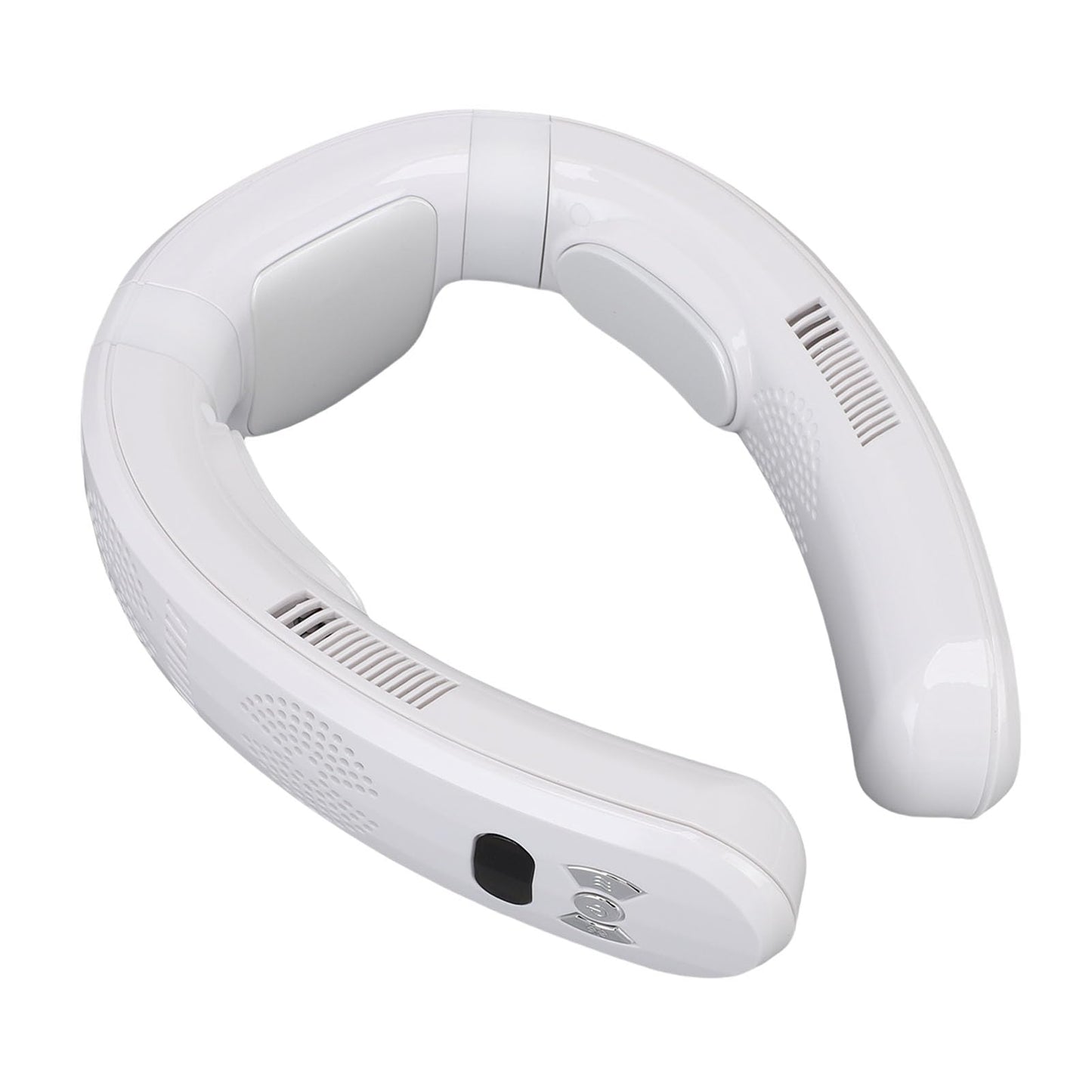 Wakects Tragbarer Nackenventilator, ABS-PP, Tragbarer Ventilator, 10000 MAh Akku, 3 Geschwindigkeiten, Kühlung, Heizung, Leiser Halbleiter für Strand, Radfahren, Camping, Kreuzfahrt, Reisen (WHITE)