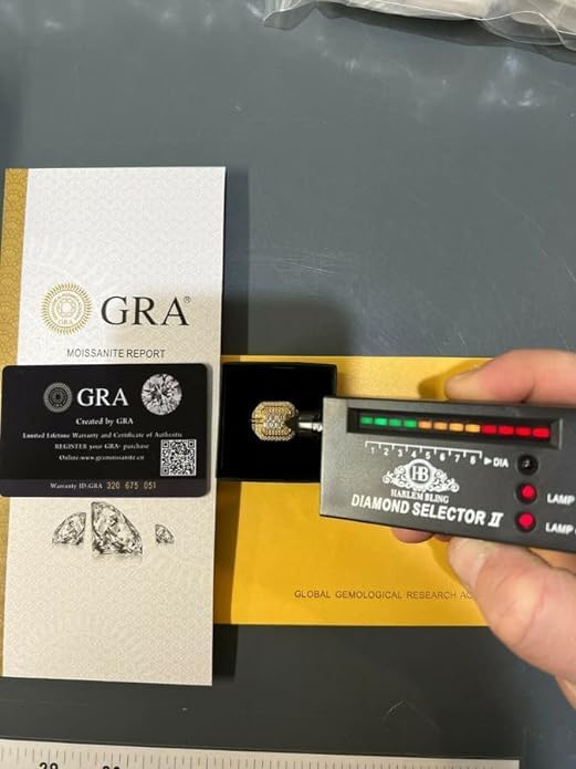 1,6 Karat Moissanitring für Herren – echter Clusterring aus 14 Karat Gold Vermeil, massives 925er Sterlingsilber – Hip-Hop-Baguette-Ring – GRA-zertifizierte VVS-D-Farbe – Pinky-Ring (7)