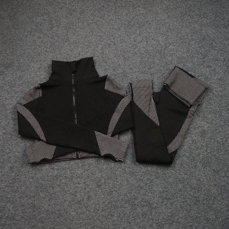 Dreiteiliger Stretch-Fitnessanzug für Sport und Yoga