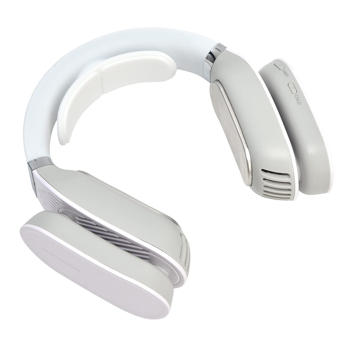 Cocoarm Nackenventilator, Tragbarer Nackenventilator mit Heiz- und Kühlfunktion, Luftfahrt-Aluminiumblech, 3 Kälte- und 3 Wärmestufen, Geräuscharmes RGB-Licht für Reisen, Wandern, Studium, Büro (BLUE)