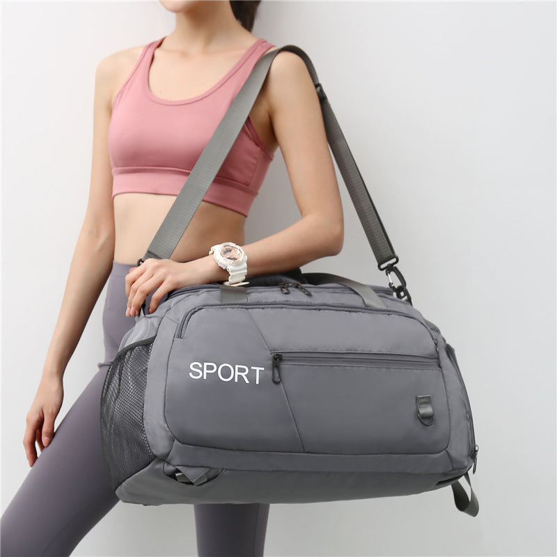 Gepäcktaschen für Frauen Handtasche Oxford Herren Fitness Gym Umhängetasche Wasserdicht Sport Reise Rucksack mit Schuhe Fach