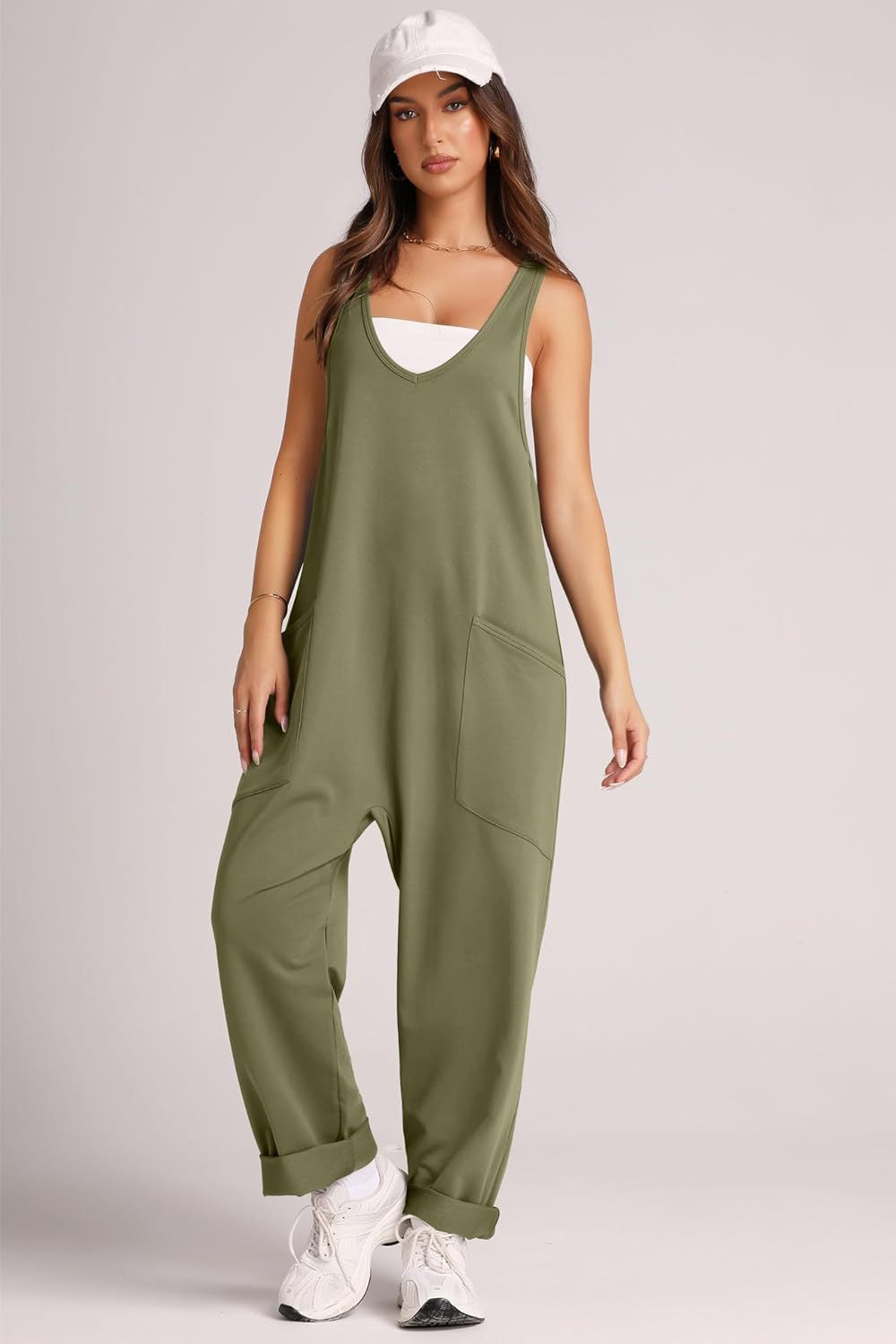 Lässiger Strick-Overall mit Weste und Tasche