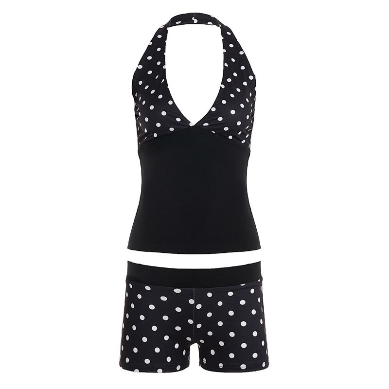 Deep V-neck Halter Vest, Sexy Low-rise Hip-hugging Hot Pants For Women