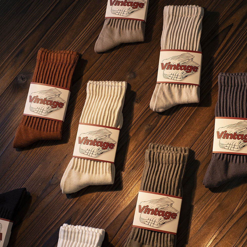 Men's Japanese-style Retro American Long Socks Thick Needle Long Tube