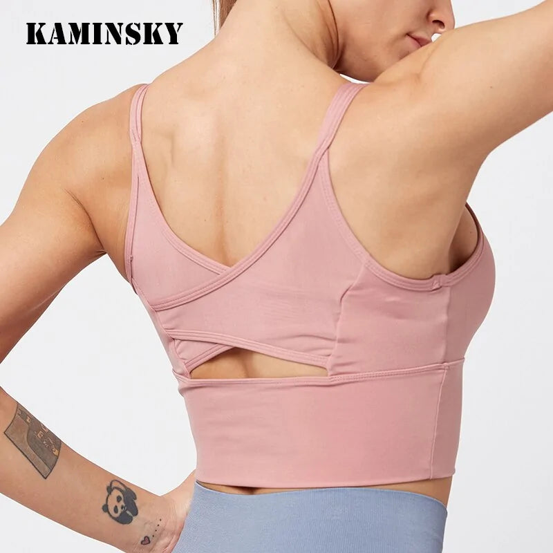 Kaminsky Nylon Mesh Fitness BH Cross Beauty