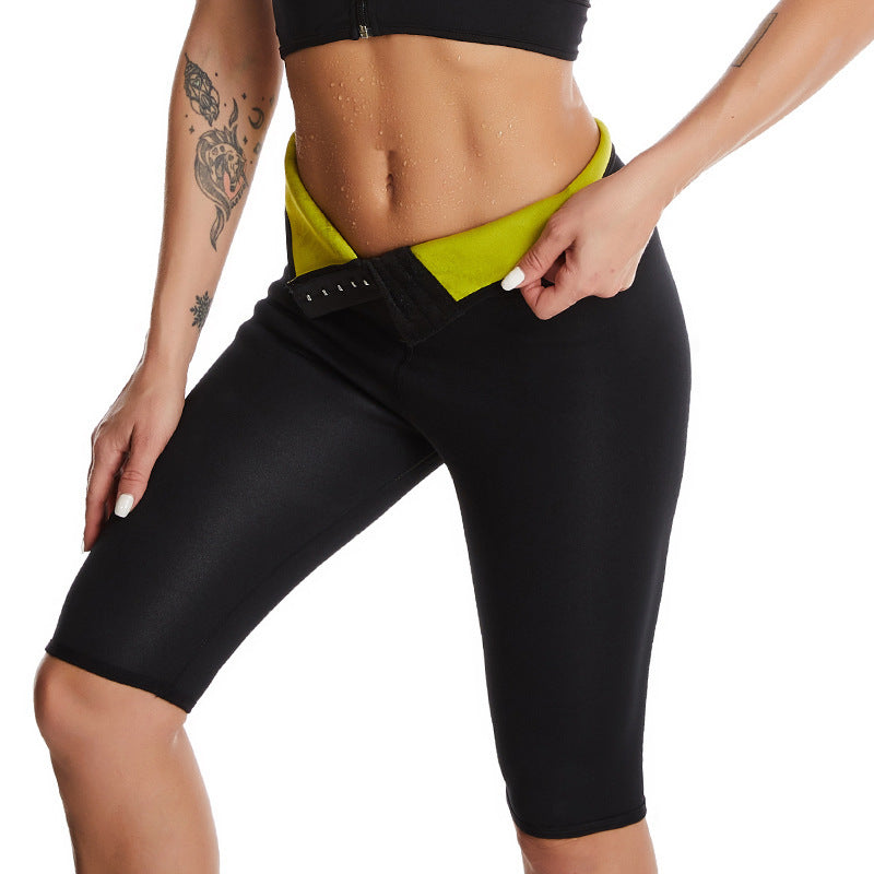 Neopren High-waisted Hose Nine Points Violent Trainingsanzug Dreireihig