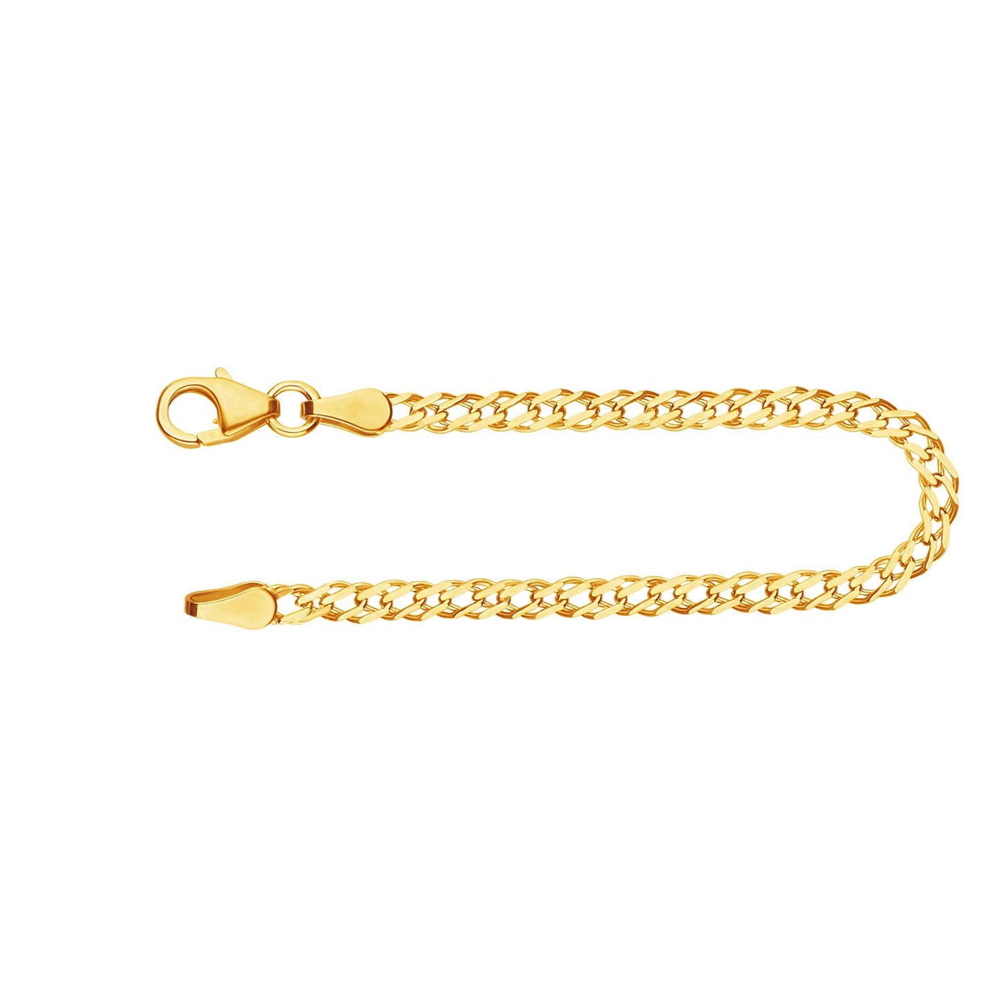 EDELIND Feines Armband Damen Herren Echt Gold 2,9 mm Zwillingspanzerkette aus 333 Gelbgold Goldarmband Länge 21 cm mit Geschenkbox Made in Germany