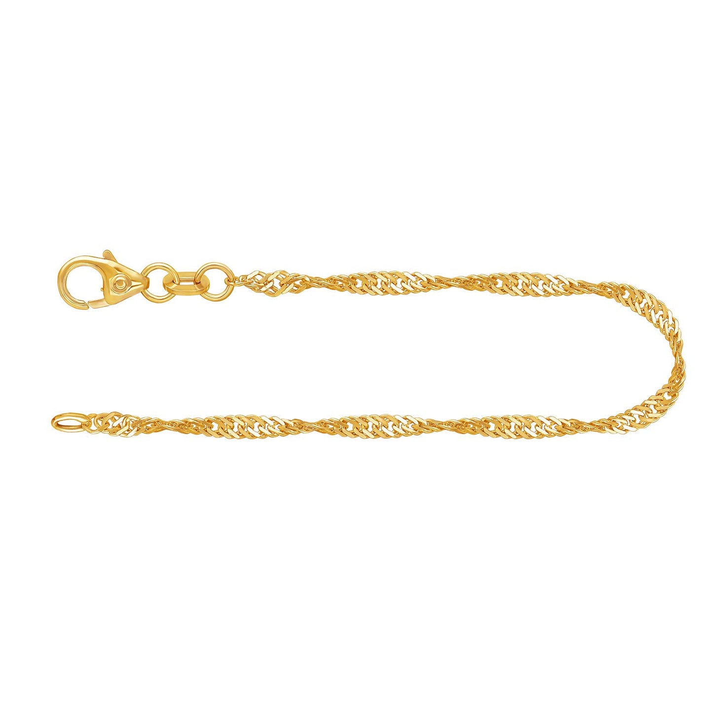 EDELIND Feines Armband Damen 585 Armband Singapurkette 14K Gelbgold 2,2 mm Länge 18,5 cm Armkette Echtgold mit Schmuck Geschenk Box Made in Germany