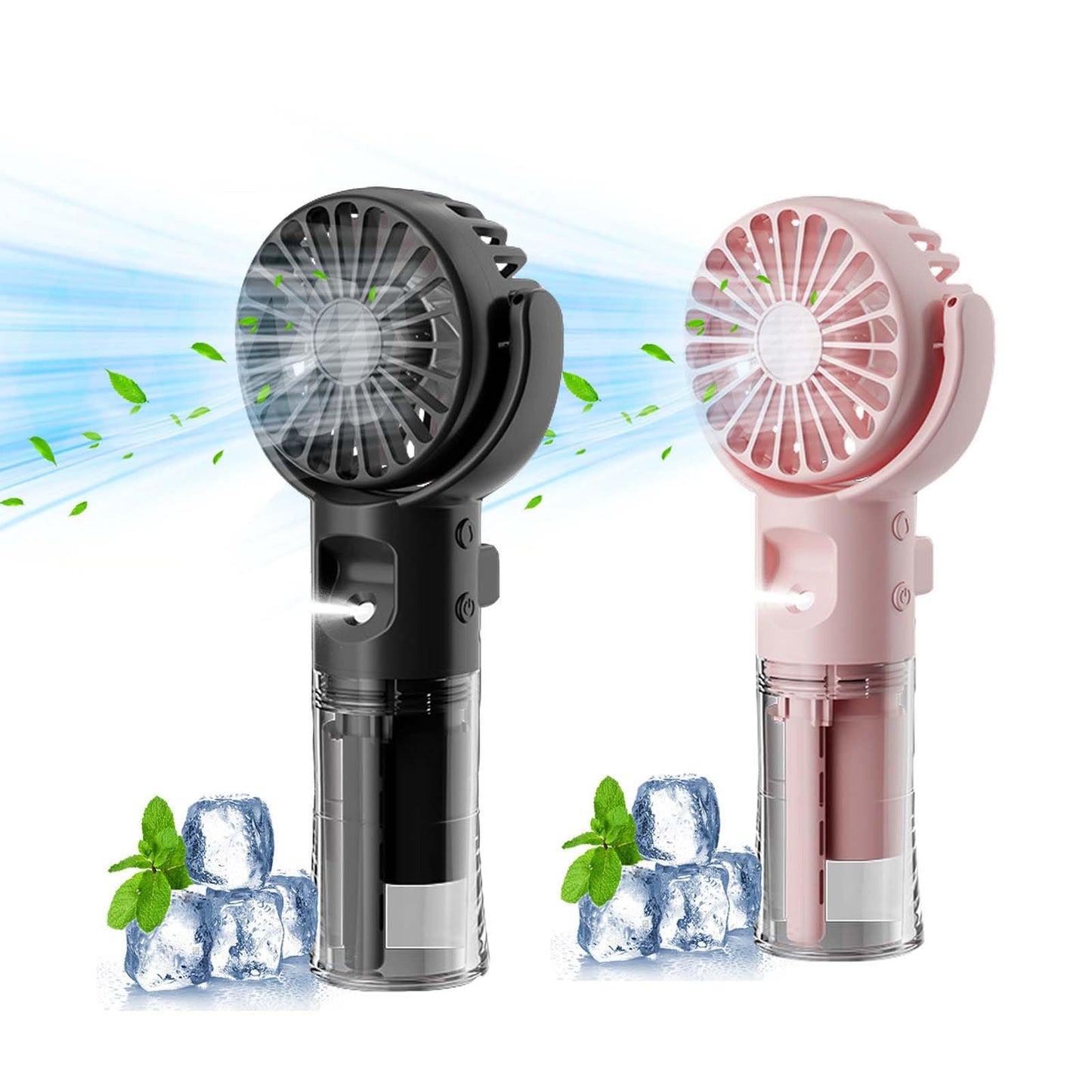 Handventilator mit Wasserkühlung, Tragbarer Handventilator USB Wiederaufladbarer, 4 Geschwindigkeiten, Mini Ventilator mit Wasserkühlung Hand, Ventilator Akku Hand Fan für Reisen Büro (Lila)