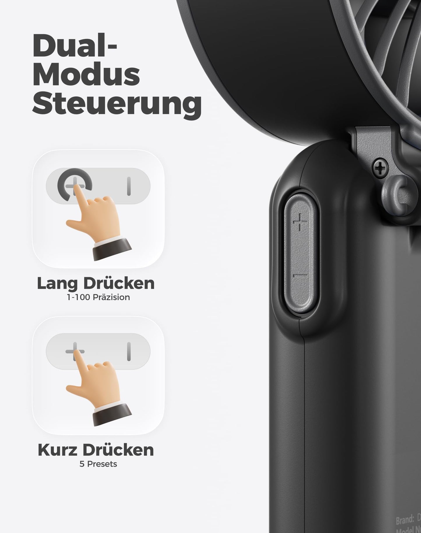 Diveblues - Handventilator Akku Aufladbar - 100 Stunfen Mini Ventilator Leistungsstarker Luftstrom mit Turbo-Technologie, 4 in 1 Tragbarer Ventilator 180° Faltbarer Bis zu 12 Stunden Kühlung