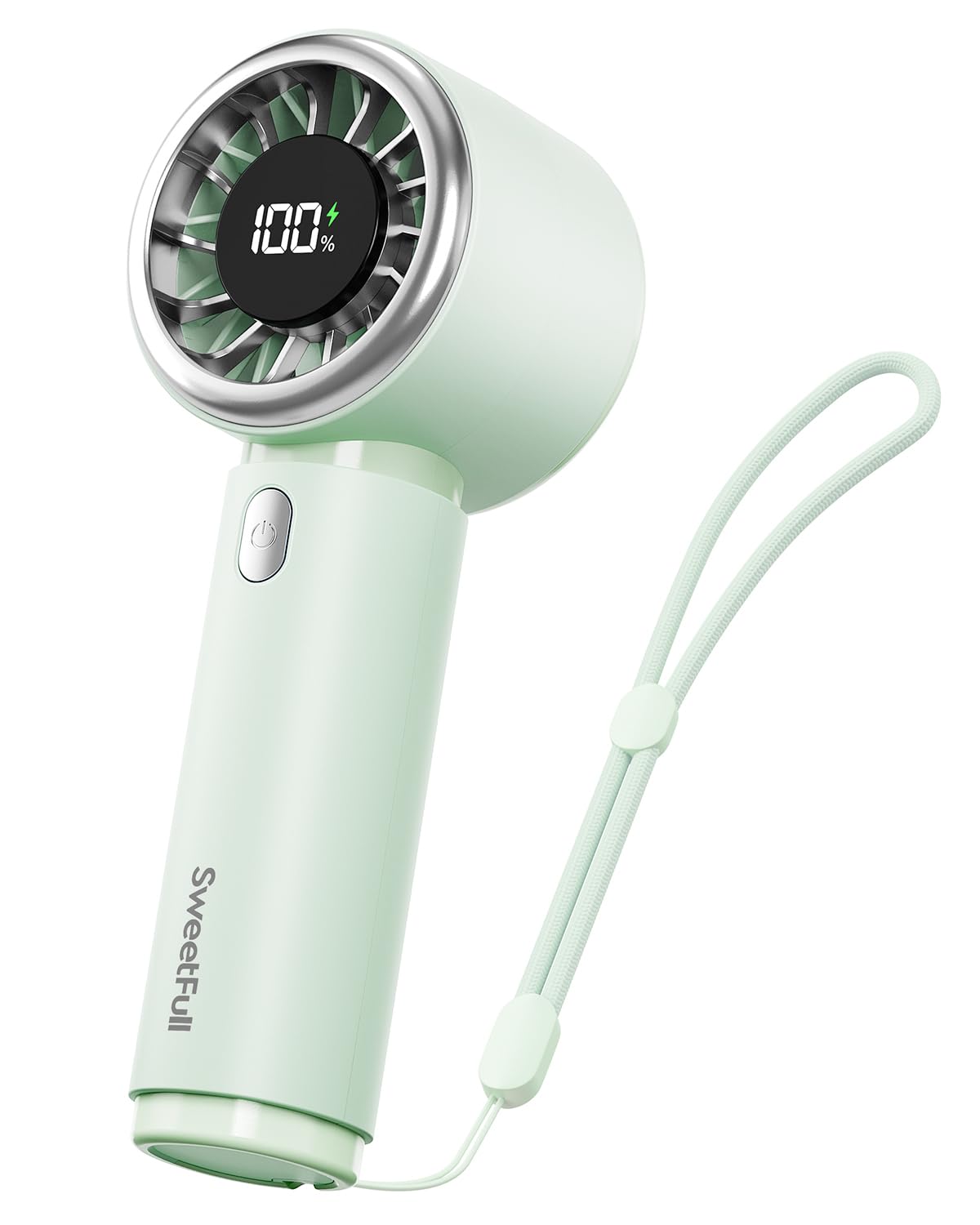 SWEETFULL Mini Fan Portable - Cute Handheld Turbo Fan with Rechargeable Battery, 5 Speeds, Small Hand Personal Travel Essentials for Women, Girls, Kids, Lash, Makeup - Pink
